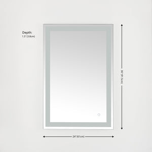 Safavieh HYATT, 24-Inch Aluminum LED Mirror – Sleek Silver & White Design for Modern Spaces, Easy Install LMR1000A