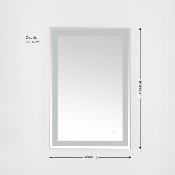 Safavieh HYATT, 24-Inch Aluminum LED Mirror – Sleek Silver & White Design for Modern Spaces, Easy Install LMR1000A