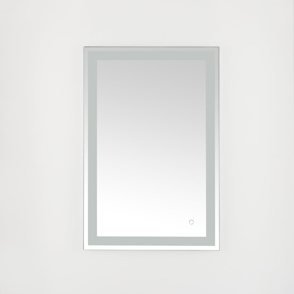 Safavieh HYATT, 24-Inch Aluminum LED Mirror – Sleek Silver & White Design for Modern Spaces, Easy Install LMR1000A