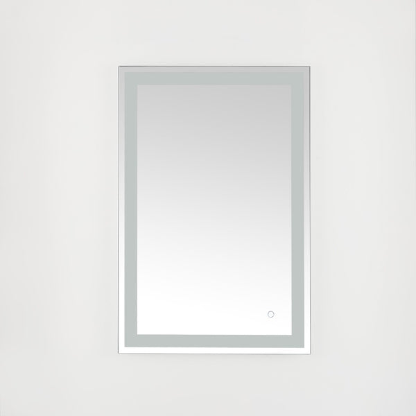 Safavieh HYATT, 24-Inch Aluminum LED Mirror – Sleek Silver & White Design for Modern Spaces, Easy Install LMR1000A