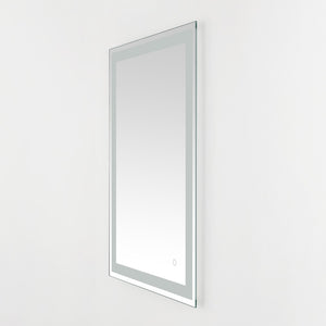 Safavieh HYATT, 24-Inch Aluminum LED Mirror – Sleek Silver & White Design for Modern Spaces, Easy Install LMR1000A