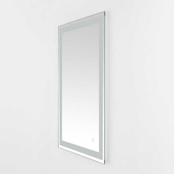 Safavieh HYATT, 24-Inch Aluminum LED Mirror – Sleek Silver & White Design for Modern Spaces, Easy Install LMR1000A