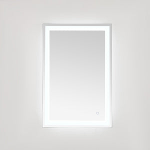 Safavieh HYATT, 24-Inch Aluminum LED Mirror – Sleek Silver & White Design for Modern Spaces, Easy Install LMR1000A