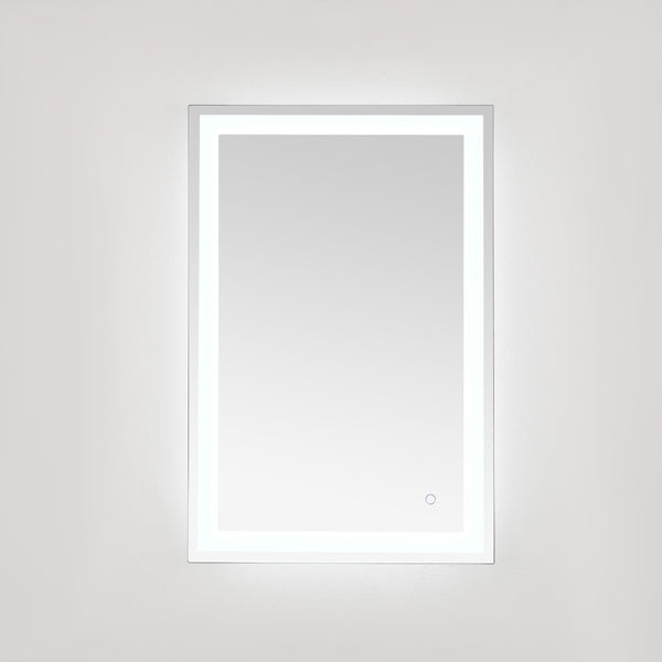 Safavieh HYATT, 24-Inch Aluminum LED Mirror – Sleek Silver & White Design for Modern Spaces, Easy Install LMR1000A