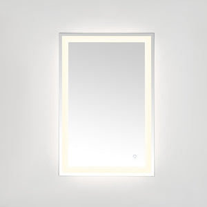 Safavieh HYATT, 24-Inch Aluminum LED Mirror – Sleek Silver & White Design for Modern Spaces, Easy Install LMR1000A