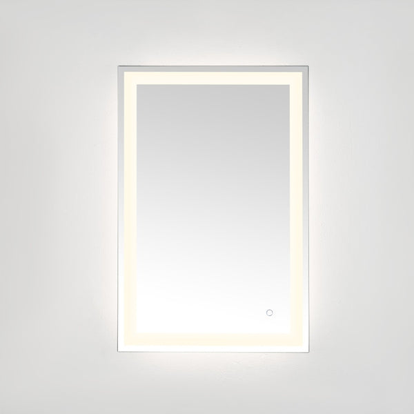 Safavieh HYATT, 24-Inch Aluminum LED Mirror – Sleek Silver & White Design for Modern Spaces, Easy Install LMR1000A