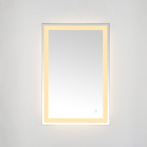 Safavieh HYATT, 24-Inch Aluminum LED Mirror – Sleek Silver & White Design for Modern Spaces, Easy Install LMR1000A