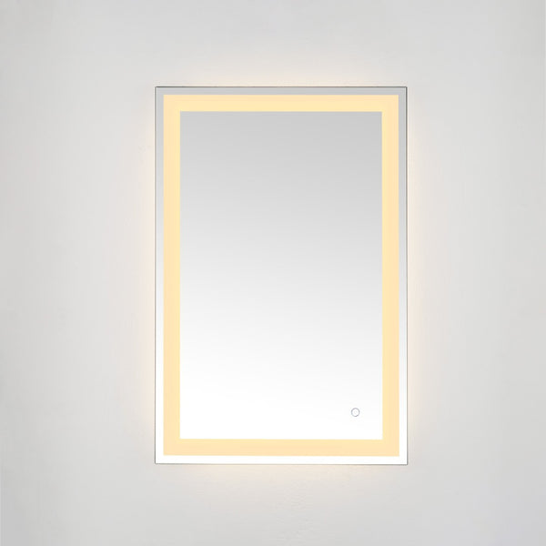 Safavieh HYATT, 24-Inch Aluminum LED Mirror – Sleek Silver & White Design for Modern Spaces, Easy Install LMR1000A