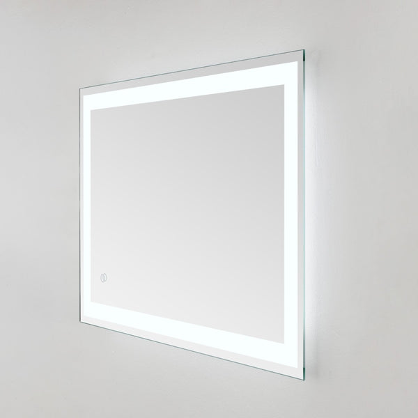 Safavieh HYATT, 24-Inch Aluminum LED Mirror – Sleek Silver & White Design for Modern Spaces, Easy Install LMR1000A