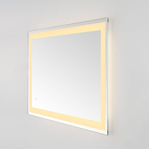Safavieh HYATT, 24-Inch Aluminum LED Mirror – Sleek Silver & White Design for Modern Spaces, Easy Install LMR1000A