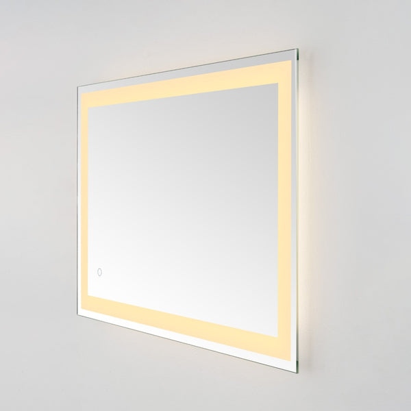 Safavieh HYATT, 24-Inch Aluminum LED Mirror – Sleek Silver & White Design for Modern Spaces, Easy Install LMR1000A