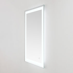 Safavieh HYATT, 24-Inch Aluminum LED Mirror – Sleek Silver & White Design for Modern Spaces, Easy Install LMR1000A