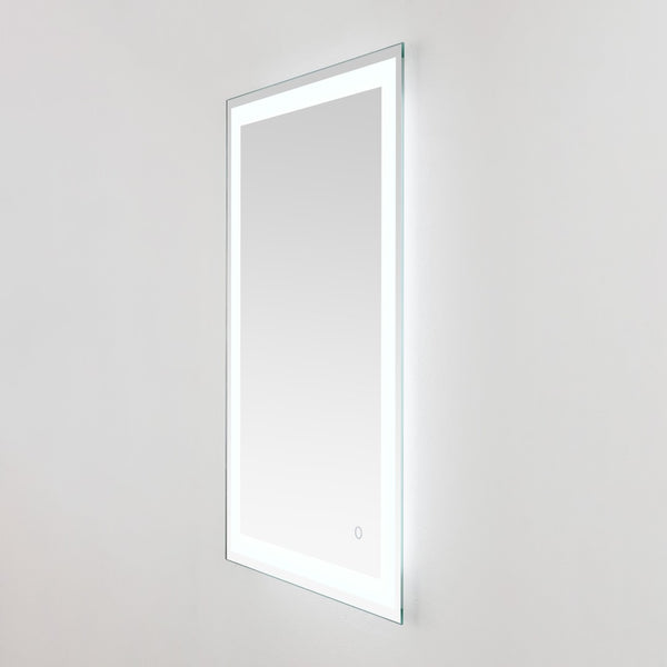 Safavieh HYATT, 24-Inch Aluminum LED Mirror – Sleek Silver & White Design for Modern Spaces, Easy Install LMR1000A