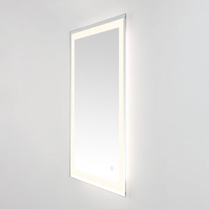 Safavieh HYATT, 24-Inch Aluminum LED Mirror – Sleek Silver & White Design for Modern Spaces, Easy Install LMR1000A