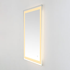 Safavieh HYATT, 24-Inch Aluminum LED Mirror – Sleek Silver & White Design for Modern Spaces, Easy Install LMR1000A
