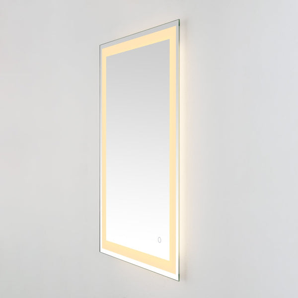 Safavieh HYATT, 24-Inch Aluminum LED Mirror – Sleek Silver & White Design for Modern Spaces, Easy Install LMR1000A