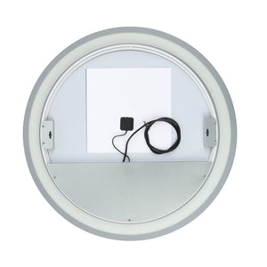 Safavieh CASPAR, 30-Inch Silver/White LED Mirror - Modern Aluminum Design for Bedrooms, Bathrooms & More LMR1001A
