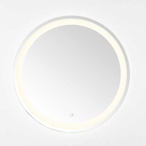 Safavieh CASPAR, 30-Inch Silver/White LED Mirror - Modern Aluminum Design for Bedrooms, Bathrooms & More LMR1001A