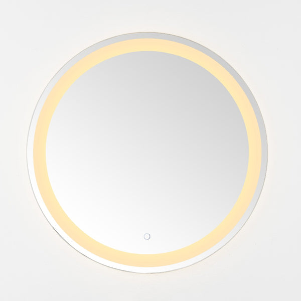 Safavieh CASPAR, 30-Inch Silver/White LED Mirror - Modern Aluminum Design for Bedrooms, Bathrooms & More LMR1001A