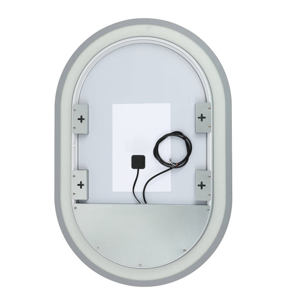 Safavieh CROSBY, 24-Inch LED Mirror with Silver/White Aluminum Frame – Modern Design for Effortless Grooming LMR1002A