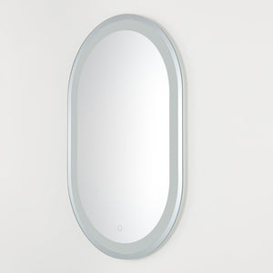 Safavieh CROSBY, 24-Inch LED Mirror with Silver/White Aluminum Frame – Modern Design for Effortless Grooming LMR1002A