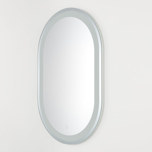 Safavieh CROSBY, 24-Inch LED Mirror with Silver/White Aluminum Frame – Modern Design for Effortless Grooming LMR1002A