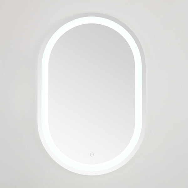 Safavieh CROSBY, 24-Inch LED Mirror with Silver/White Aluminum Frame – Modern Design for Effortless Grooming LMR1002A