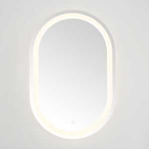 Safavieh CROSBY, 24-Inch LED Mirror with Silver/White Aluminum Frame – Modern Design for Effortless Grooming LMR1002A
