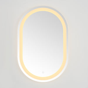 Safavieh CROSBY, 24-Inch LED Mirror with Silver/White Aluminum Frame – Modern Design for Effortless Grooming LMR1002A
