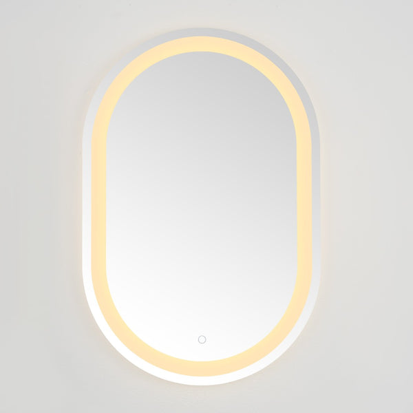Safavieh CROSBY, 24-Inch LED Mirror with Silver/White Aluminum Frame – Modern Design for Effortless Grooming LMR1002A