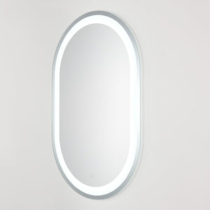 Safavieh CROSBY, 24-Inch LED Mirror with Silver/White Aluminum Frame – Modern Design for Effortless Grooming LMR1002A