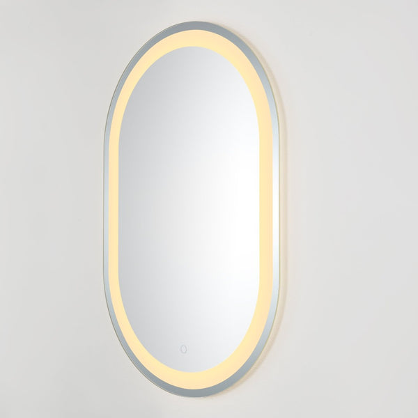 Safavieh CROSBY, 24-Inch LED Mirror with Silver/White Aluminum Frame – Modern Design for Effortless Grooming LMR1002A