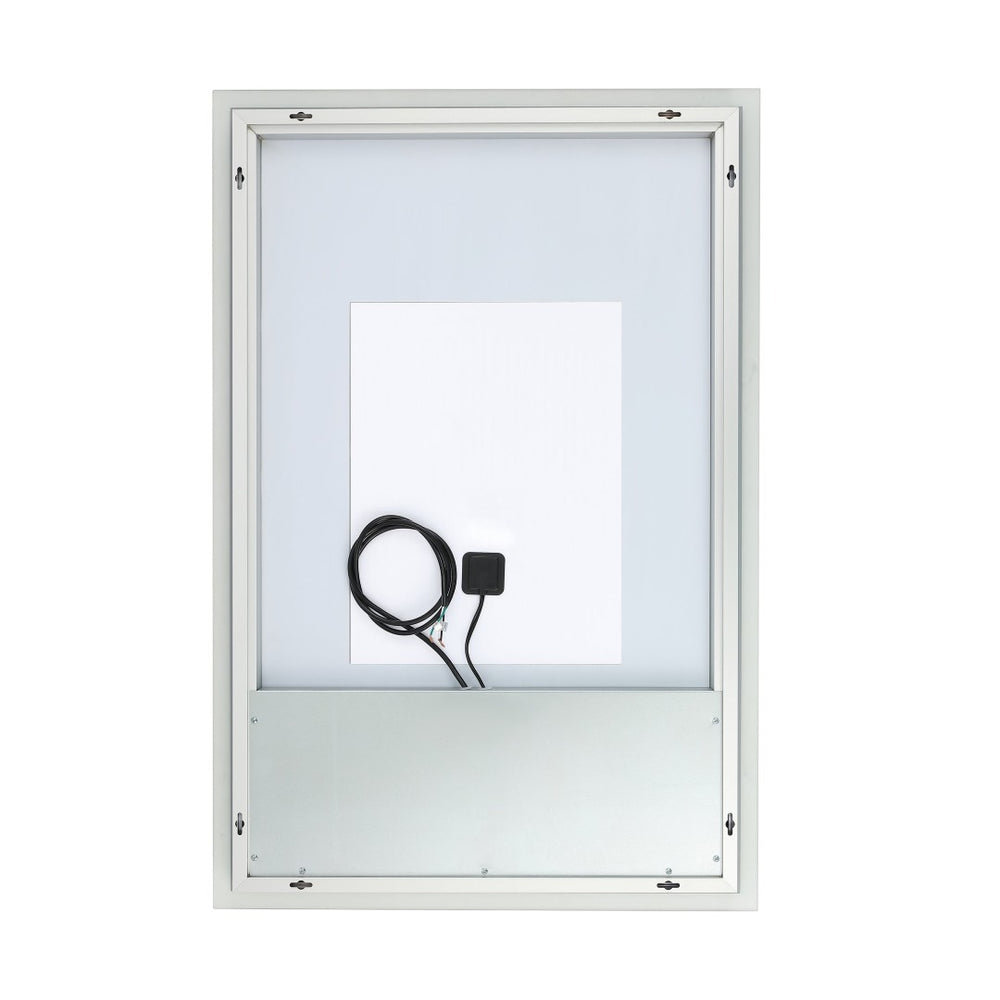 Safavieh HOUSTON, 24-Inch Silver/White Aluminum LED Mirror - Elegant Design with Energy-Efficient Lighting LMR1003A