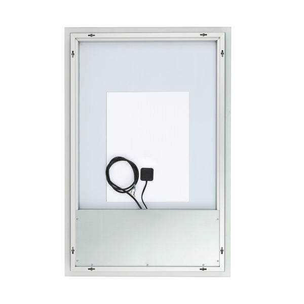 Safavieh HOUSTON, 24-Inch Silver/White Aluminum LED Mirror - Elegant Design with Energy-Efficient Lighting LMR1003A