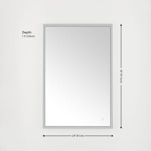Safavieh HOUSTON, 24-Inch Silver/White Aluminum LED Mirror - Elegant Design with Energy-Efficient Lighting LMR1003A