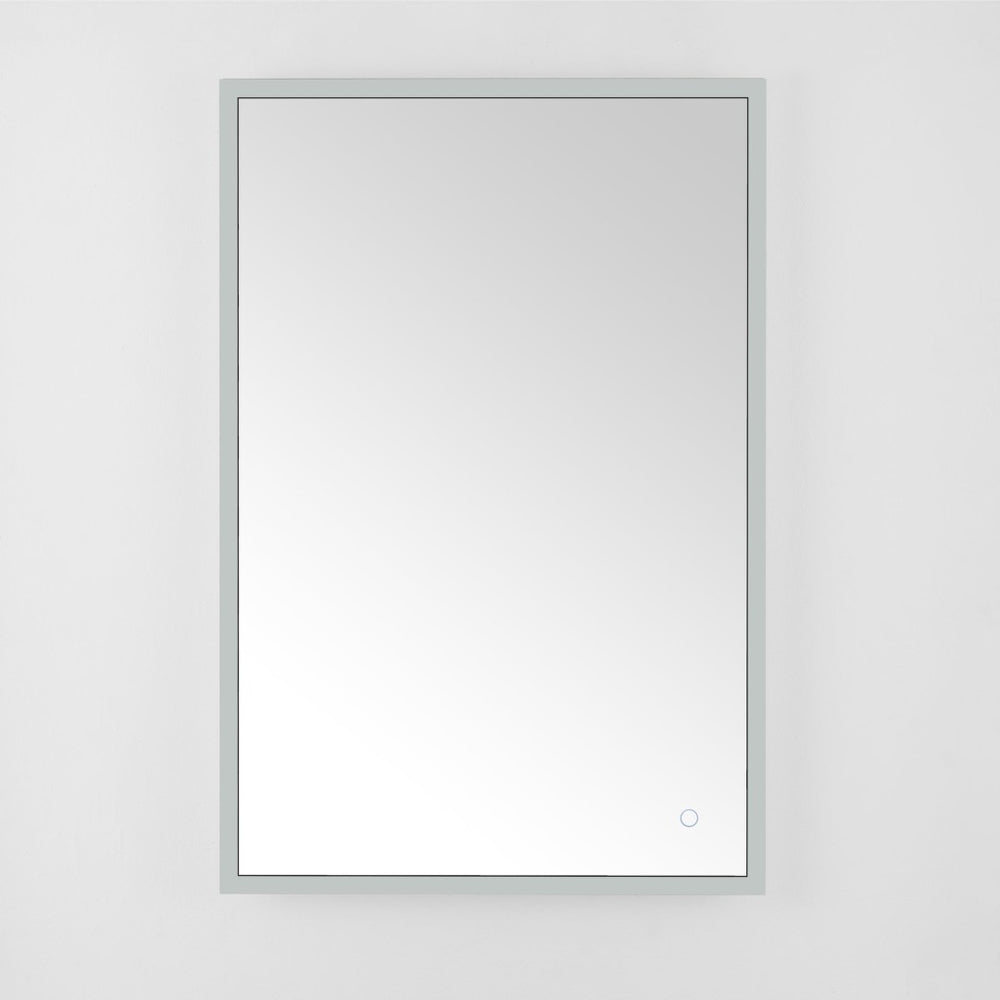 Safavieh HOUSTON, 24-Inch Silver/White Aluminum LED Mirror - Elegant Design with Energy-Efficient Lighting LMR1003A