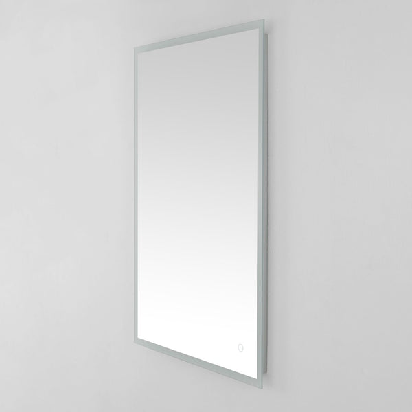 Safavieh HOUSTON, 24-Inch Silver/White Aluminum LED Mirror - Elegant Design with Energy-Efficient Lighting LMR1003A