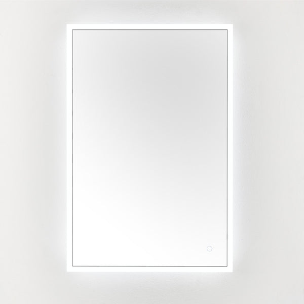 Safavieh HOUSTON, 24-Inch Silver/White Aluminum LED Mirror - Elegant Design with Energy-Efficient Lighting LMR1003A