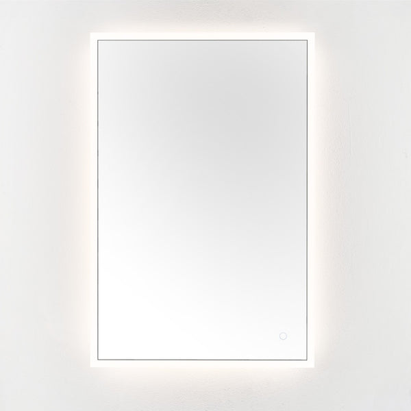 Safavieh HOUSTON, 24-Inch Silver/White Aluminum LED Mirror - Elegant Design with Energy-Efficient Lighting LMR1003A
