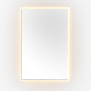 Safavieh HOUSTON, 24-Inch Silver/White Aluminum LED Mirror - Elegant Design with Energy-Efficient Lighting LMR1003A