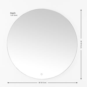 Safavieh ASHDEN, 36-Inch Silver Aluminum LED Mirror - Modern Minimalist Design for Bright, Flattering Reflections LMR1004A