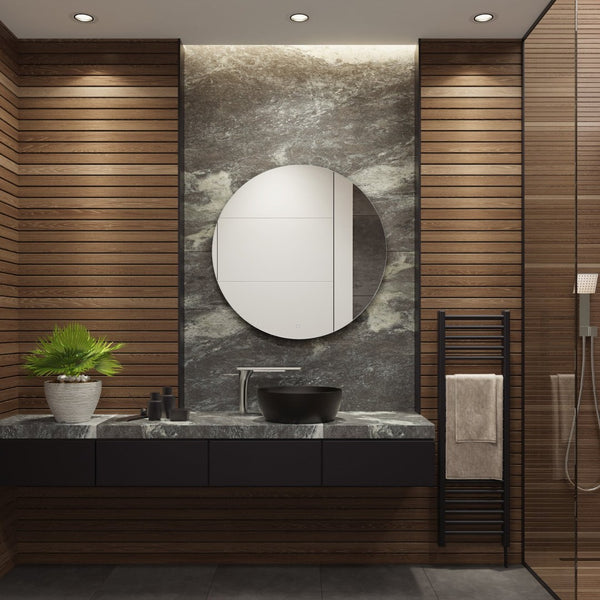 Safavieh ASHDEN, 36-Inch Silver Aluminum LED Mirror - Modern Minimalist Design for Bright, Flattering Reflections LMR1004A