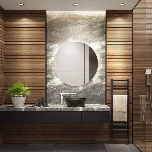 Safavieh ASHDEN, 36-Inch Silver Aluminum LED Mirror - Modern Minimalist Design for Bright, Flattering Reflections LMR1004A