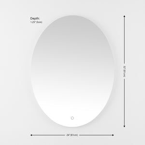 Safavieh NOLAN, 24 Inch White Aluminum LED Mirror - Modern Minimalist Design with Energy-Efficient Illumination LMR1005A