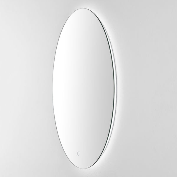 Safavieh NOLAN, 24 Inch White Aluminum LED Mirror - Modern Minimalist Design with Energy-Efficient Illumination LMR1005A
