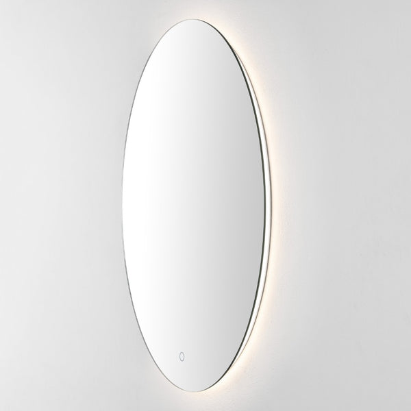 Safavieh NOLAN, 24 Inch White Aluminum LED Mirror - Modern Minimalist Design with Energy-Efficient Illumination LMR1005A