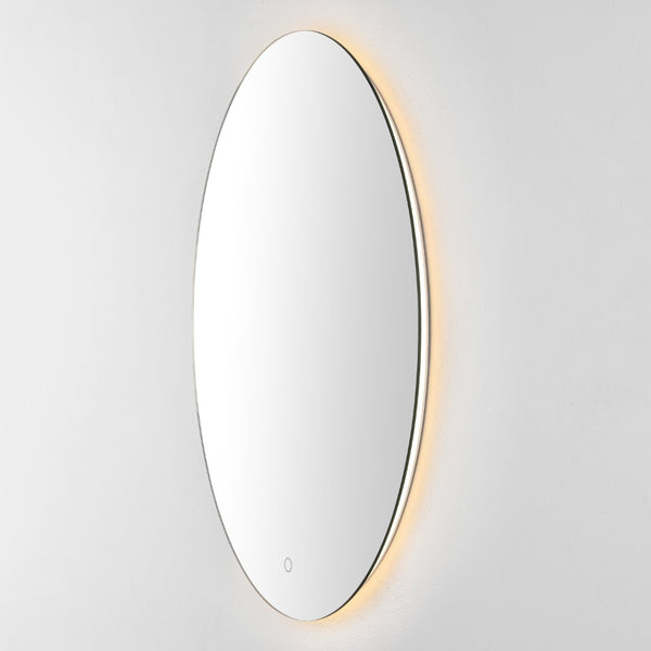Safavieh NOLAN, 24 Inch White Aluminum LED Mirror - Modern Minimalist Design with Energy-Efficient Illumination LMR1005A