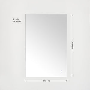 Safavieh JED, 24-Inch Silver Aluminum LED Mirror for Modern Spaces – Stylish Illumination & Easy Installation LMR1006A