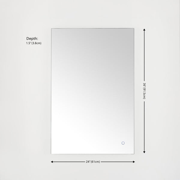 Safavieh JED, 24-Inch Silver Aluminum LED Mirror for Modern Spaces – Stylish Illumination & Easy Installation LMR1006A
