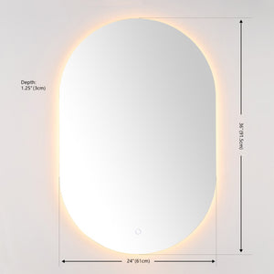 Safavieh JAX, 24-Inch White Aluminum LED Mirror - Modern, Energy-Efficient Lighting for Stylish Grooming Spaces LMR1007A